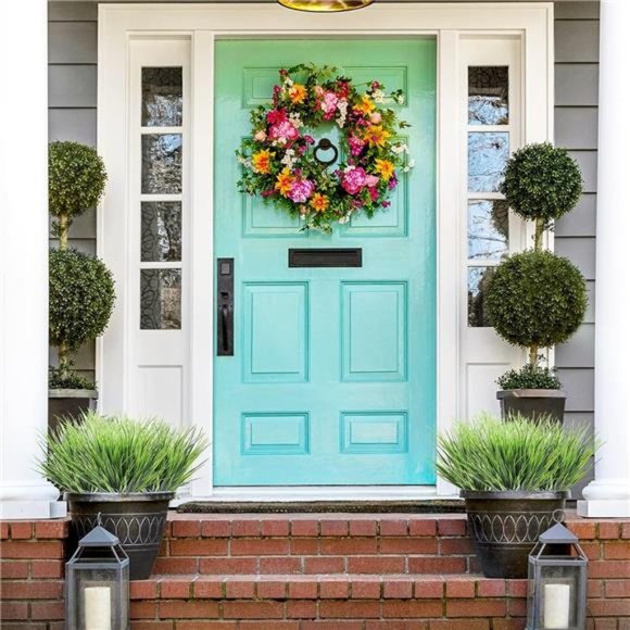 14 Bundles Fake Plants Outdoor,Artificial Grass,UV Resistant Fake Bushes Plastic - Picture 5 of 7